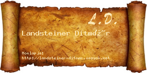 Landsteiner Ditmár névjegykártya